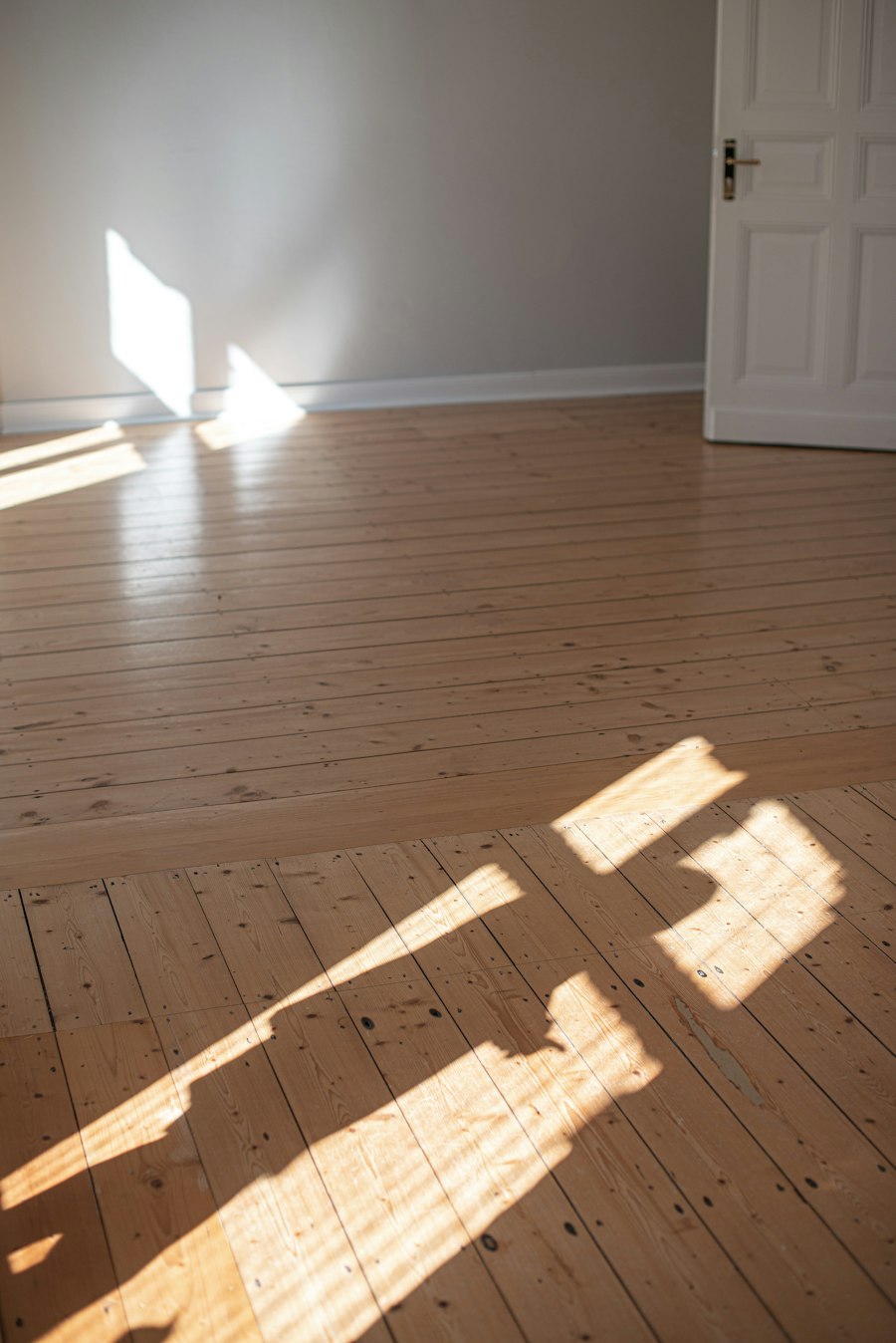 Pavimento in legno visibile attraverso una porta